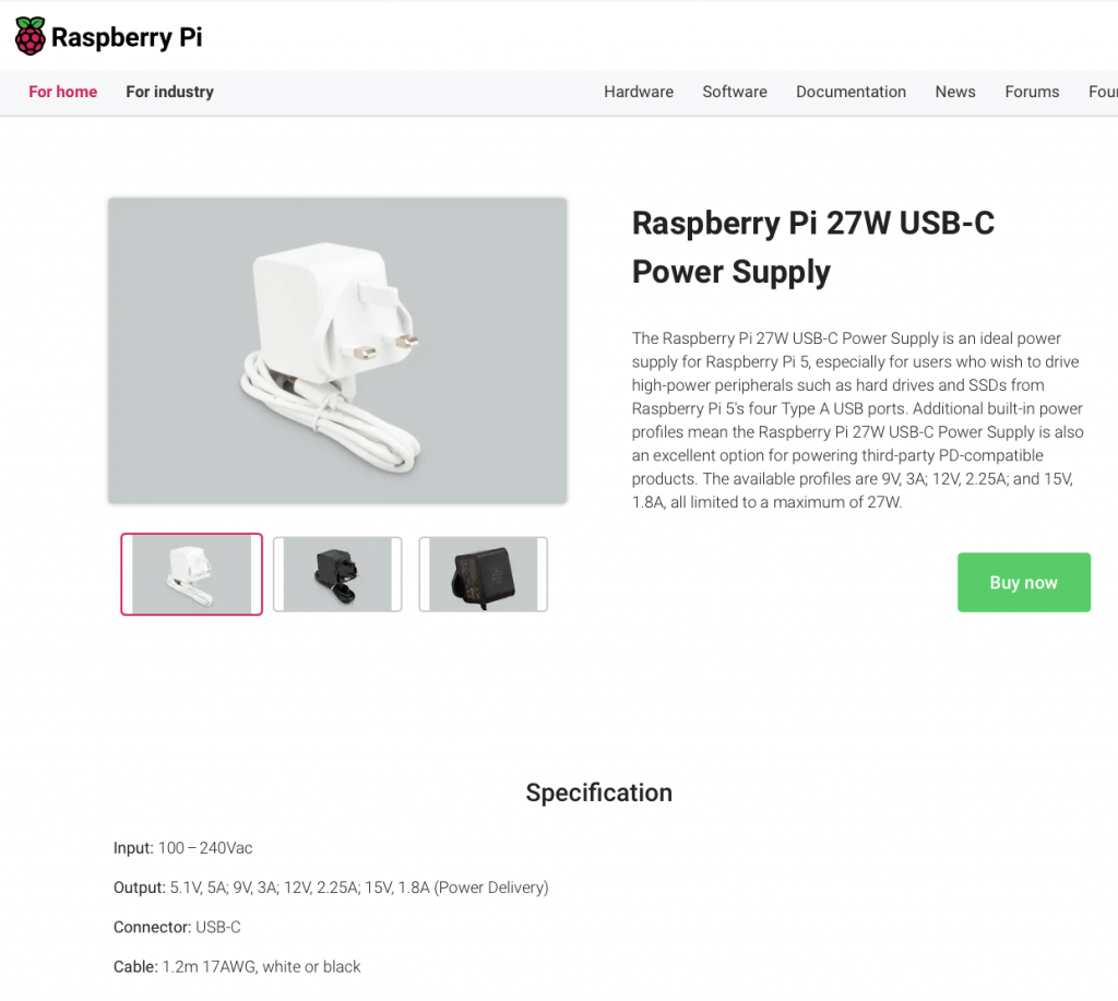 Raspberry Pi 5 Power Supply